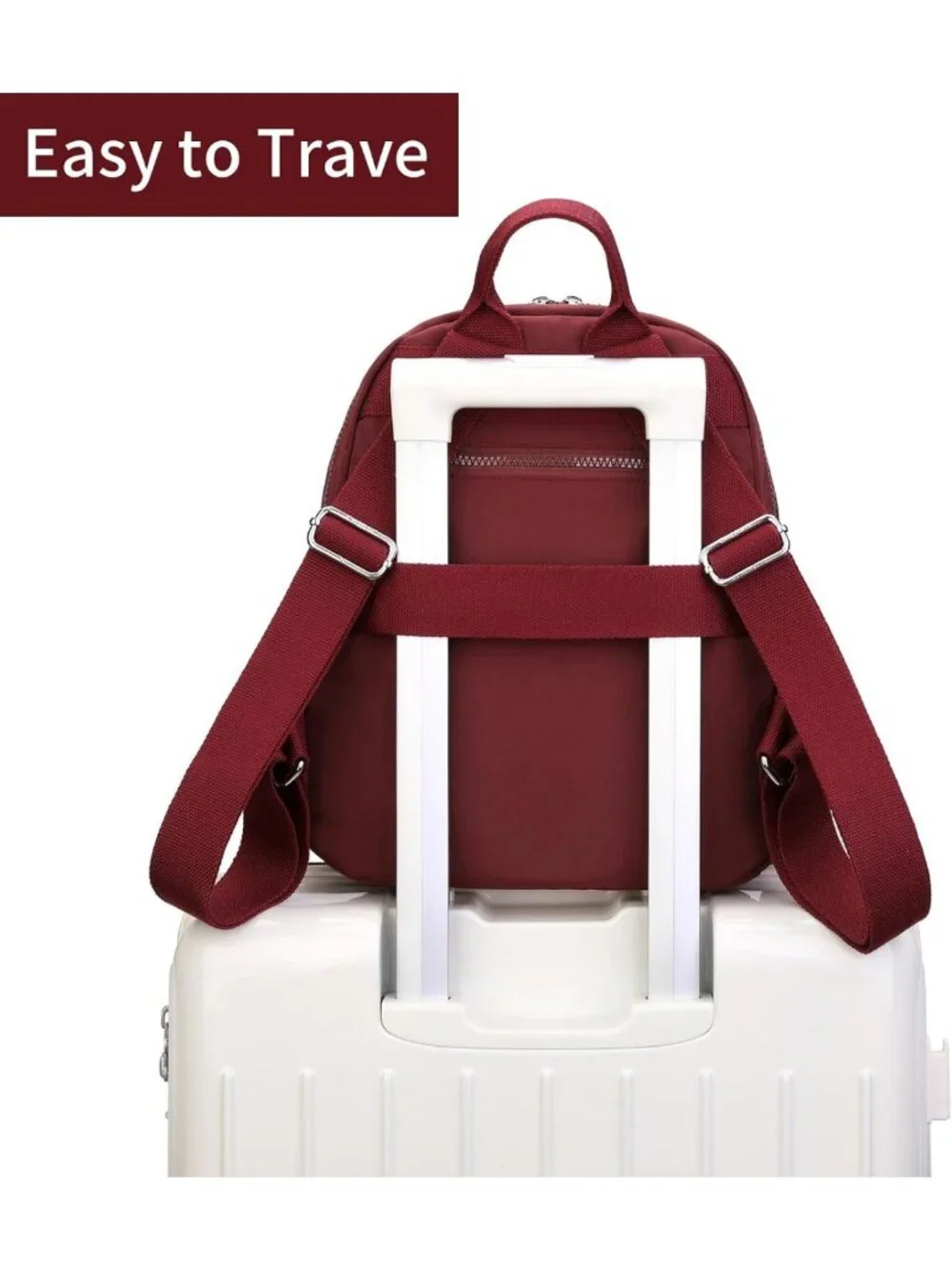 Lightweight Waterproof Mini Backpack Purse | Multi-Pocket Travel Bag for Moms
